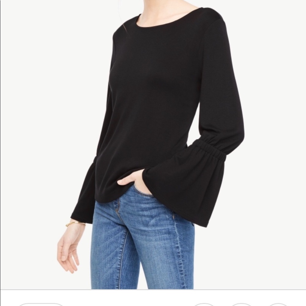 Ann Taylor bell sleeve top black xxs